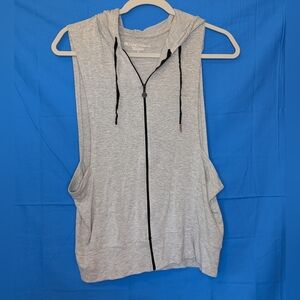 BEYOND YOGA Vest Behavior Hoodie, Light Gray SZ XS